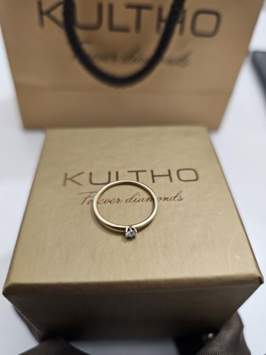 Inel de logodnă din aur de 14k cu diamant