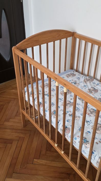 Pat de dormit copii patut bebe copil cu saltea lemn masiv