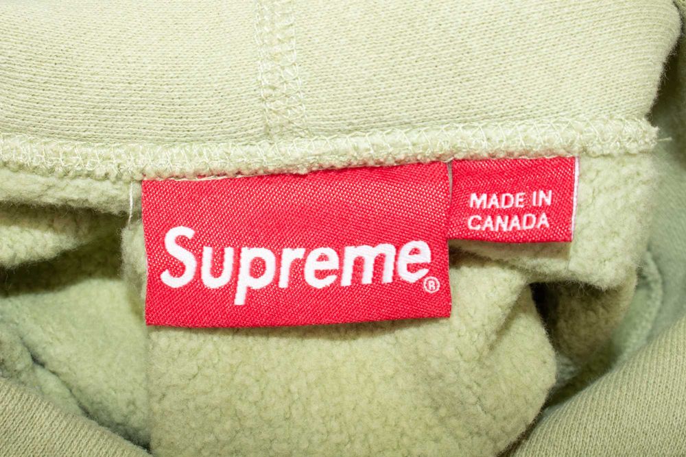 Supreme Box Logo оригинален мъжки суичър зелен sage green худи M