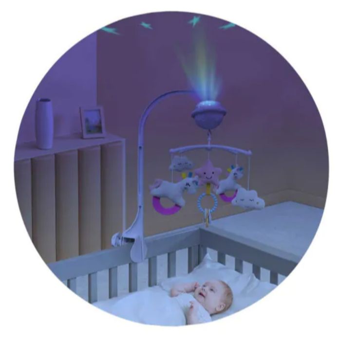 CHIPOLINO Музикална въртележка за легло и кошара с проектор ЕДНОРОГ