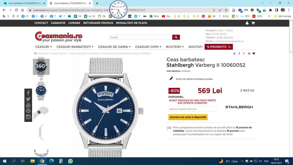 Ceas barbatesc STAHLBERGH Varberg II -DOAR AZI !!!