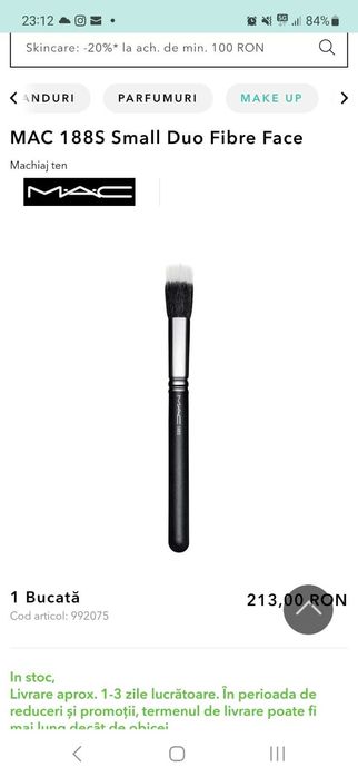Pensula machiaj MAC 188 Small Duo Fibre Face Brush (originala)