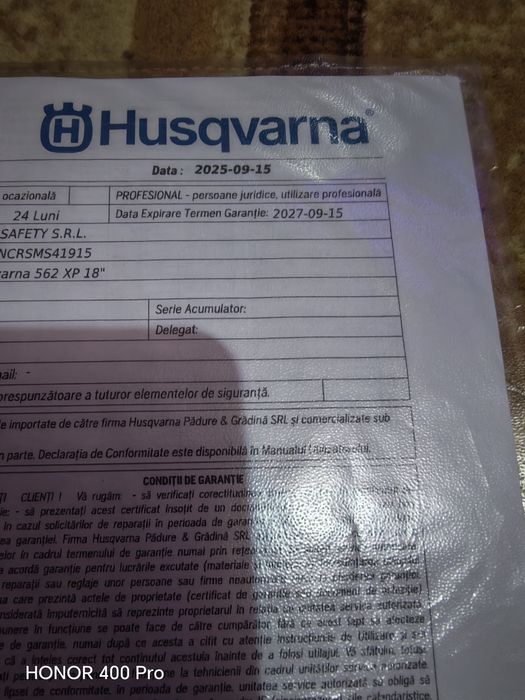 Husqvarna 562 XP cu garanție .Fara urme  sau zgârieturi