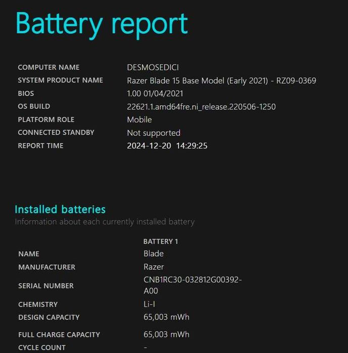 Razer Blade 15 RTX 3070 Intel i7-10750