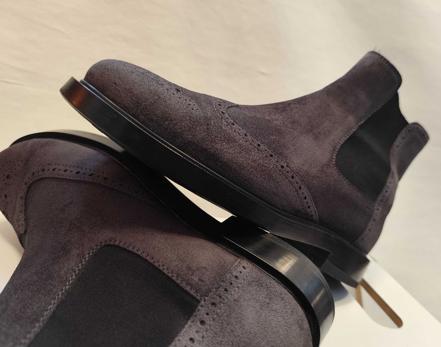 Ghete chelsea brogue 40 40.5 de lux TOD'S piele naturala premium suede