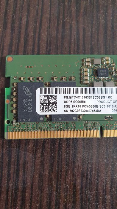 RAM DDR5 8GB 5600 MHz 1.1v Memorie Micron memorii rami laptop pc
