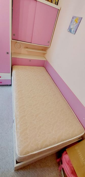 Pat de o persoana 2x1 cu Saltea Domus flex,somiera,cutie depozitare