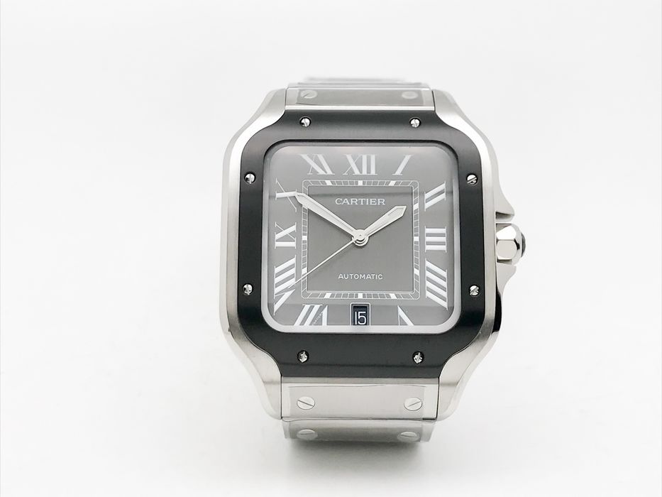 Cartier Santos de Cartier 40mm - сив циферблат - стоманена гривна - автоматичен - QC снимки