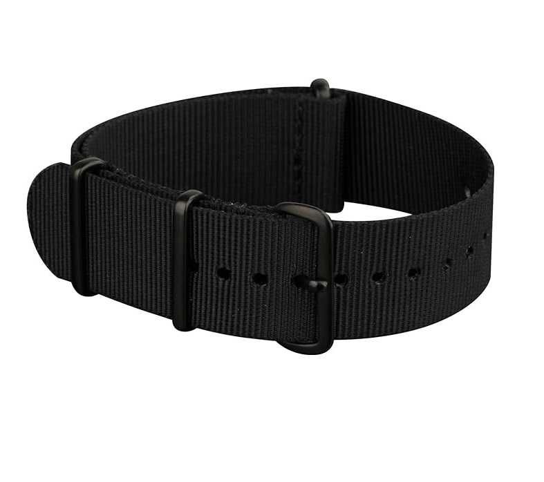 Set Curea ceas Nato Strong Militar, Gemony, 22 mm, negru