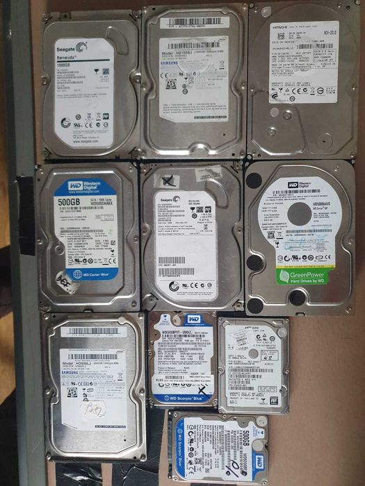 Lot 10 HDD uri de 500Gb si 1 Tera defecte