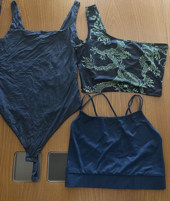 Потници в различни цветове и размери по 5€, Stradivarius, Shein, New Yorker, сивият потник от 2 снимка е в М размер, прочетете описанието!