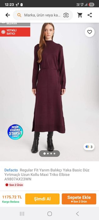 Женское вязаное платье Defacto - turkiya baza koylak Defacto