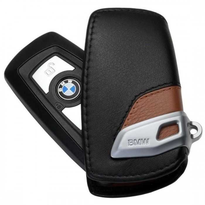 Husa protectie cheie originala Bmw piele negru/maro