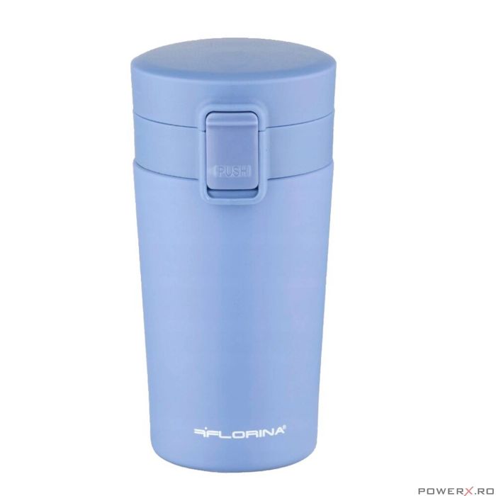 Cana termica, termos din inox, albastru, capacitate 280 ml, Florina