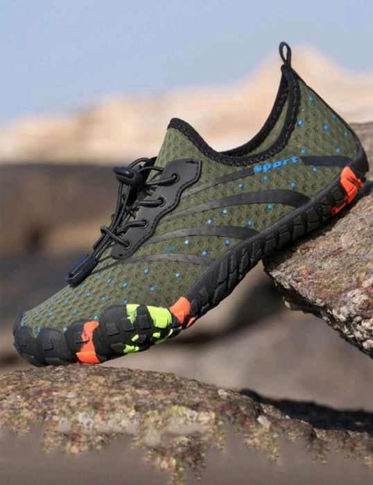 Нови обувки маратонки Barefoot военно зелено 46/47