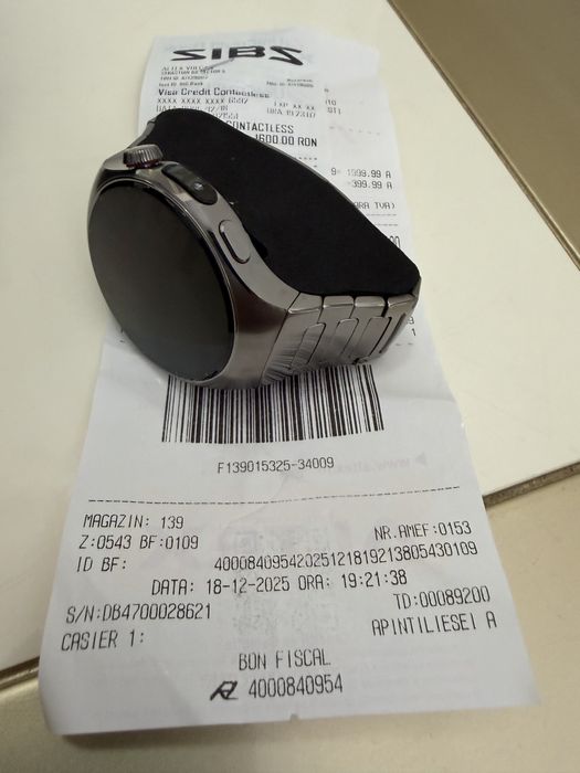 Huawei Watch 5 Titanium 46 mm – impecabil, factură și garanție Altex