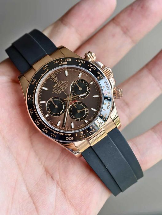 rolex daytona 40mm шоколад / гума 4131
