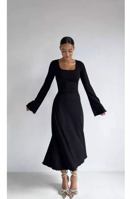 платье черное, длинное