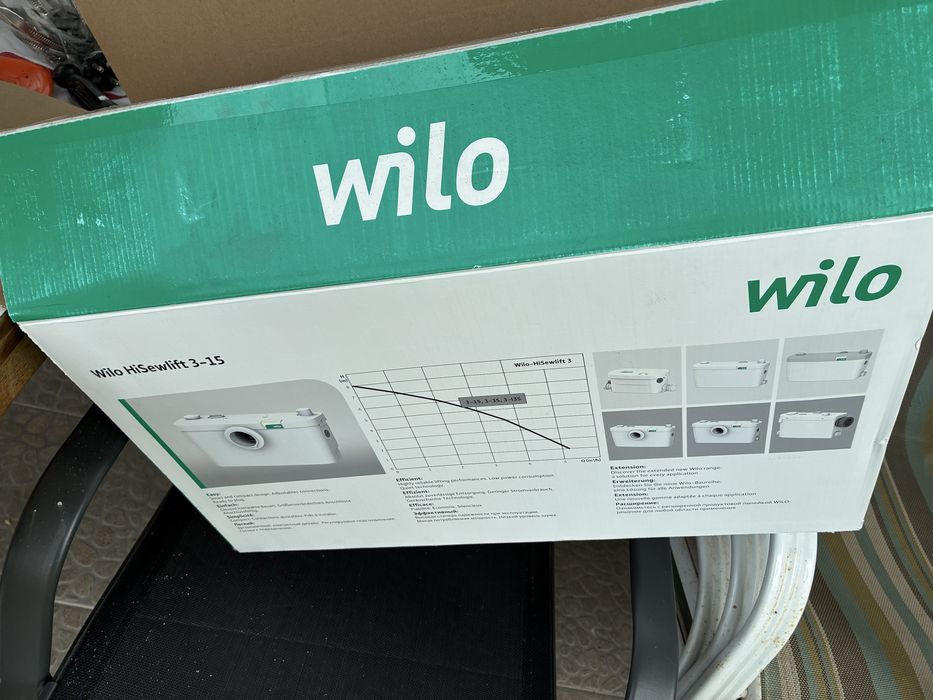 Нова разопакована помпа Wilo Hisewlift 3-15 санитарна, WC в Гаранция