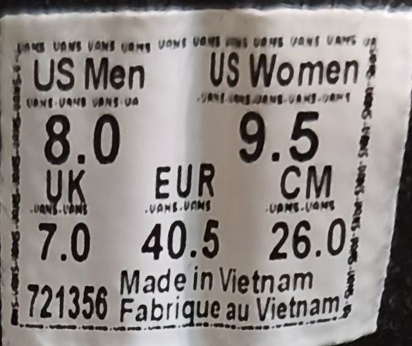 Кеды Vans 40,5 р-р