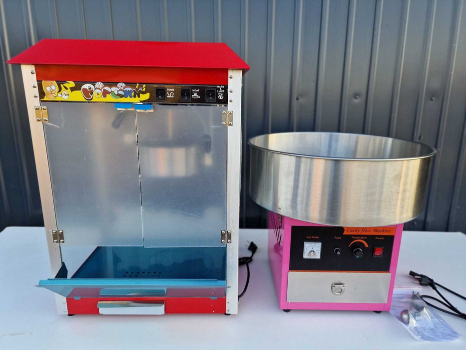 Aparat electric  pentru popcorn, 1.44 kW, roșu-argintiu, capac negru