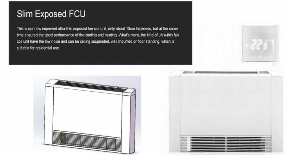 5.9 KW Ултра тънки и тихи Вентилаторни водни конвектори  с WI-FI у-ние