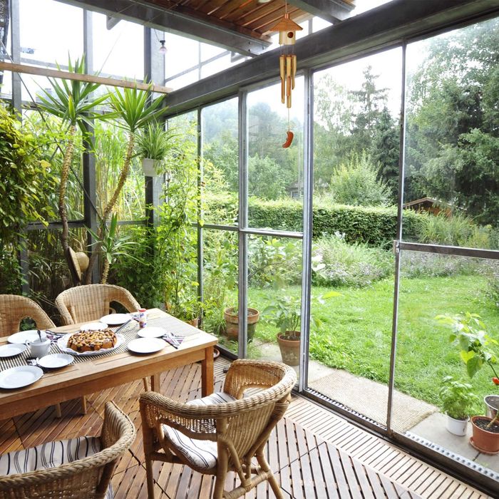 Clopot de vant bambus rezistent la intemperii model casuta 65x11x13 cm