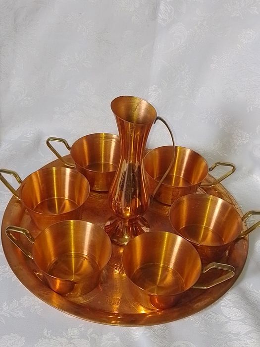 Стар Меден Сервиз за - Кафе , Вино, Ракия - 8 части1