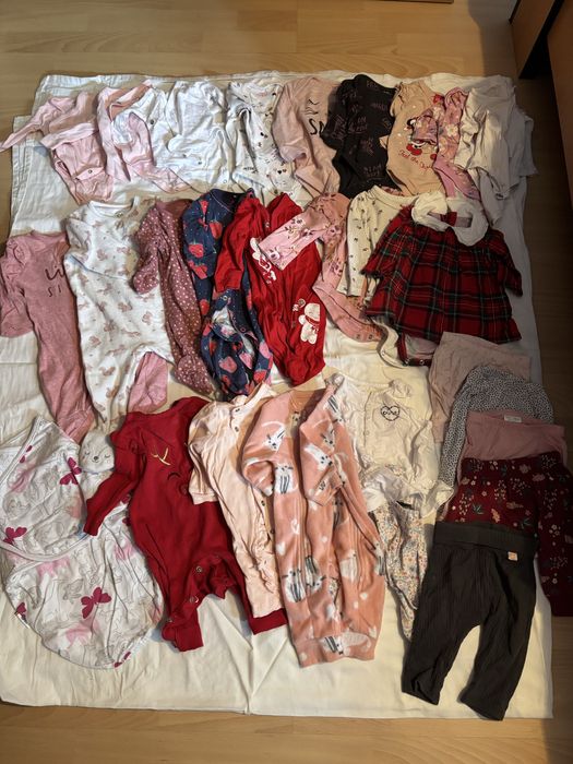 Lot complet haine nou nascut fetita aproape gratis/donez multe body salopete combinezoane pantaloni H&M Next C&A Zara