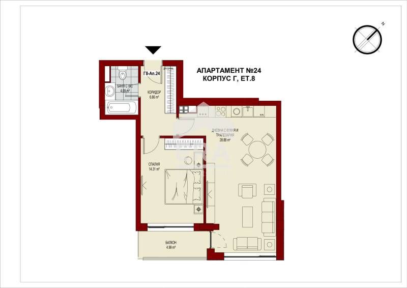 Продава се Двустаен апартамент в София, Център - 81 кв.м за 2502 €/кв.м - Снимка #6