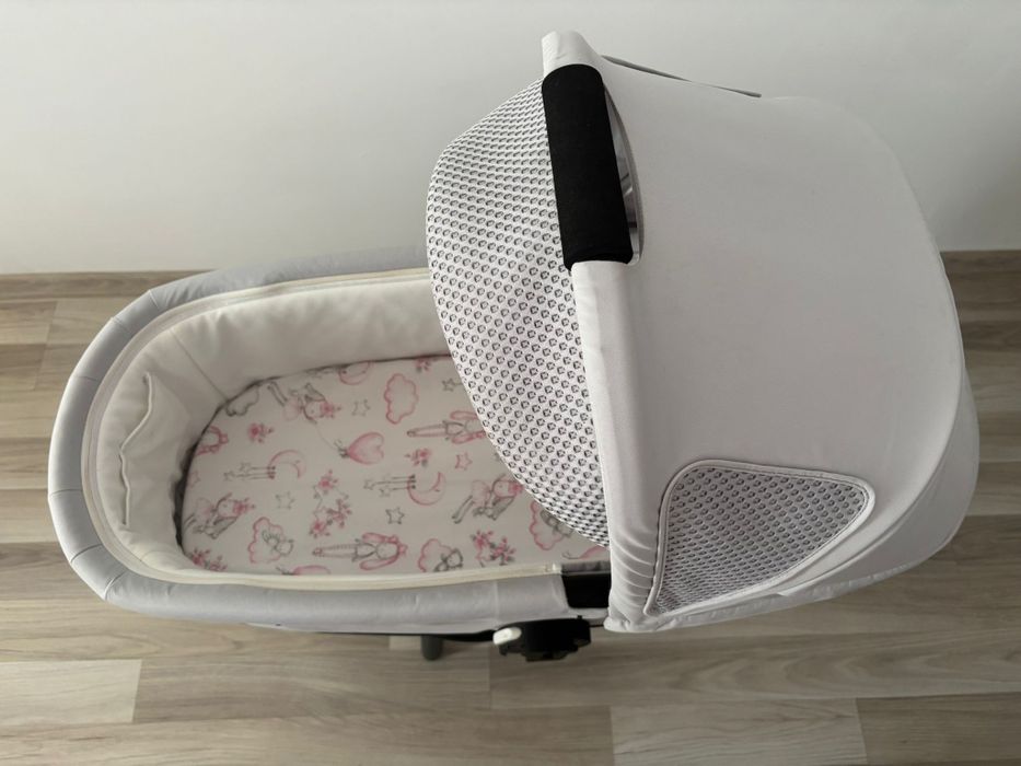 Landou Cybex Cot S Fog Grey / Light Grey + adaptori Eezy S/ Twist 2+
