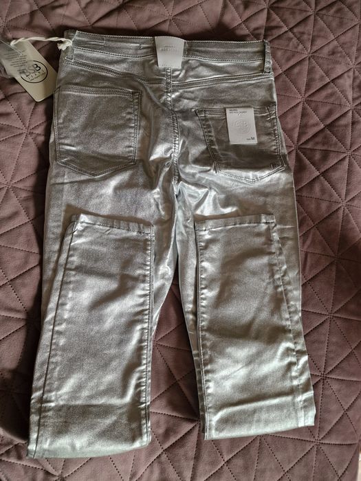 Сребристи skinny дънки BSB