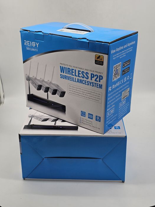 Kit de supraveghere video Wifi pentru exterior REIGY 3MP cu spotlight,