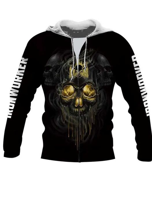 Мужская ветровка большого размера с капюшоном и принтом.