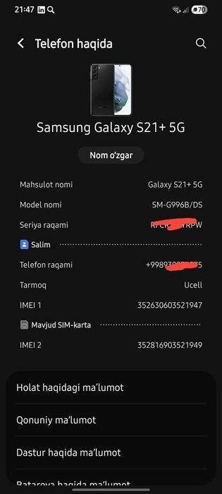 Samsung galaxy s21 plus 5g