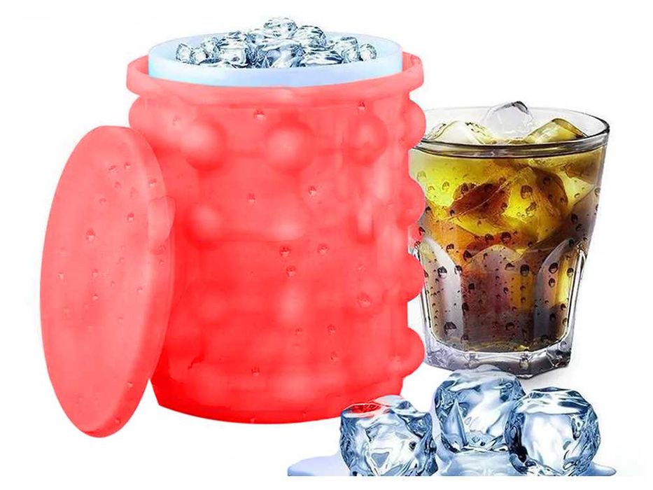 Силиконова кофа за лед – форма за ледени кубчета с капак