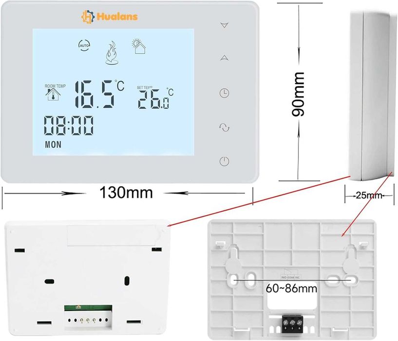 Termostat boiler cazan gaz,programabil 2 fire montat perete,digital