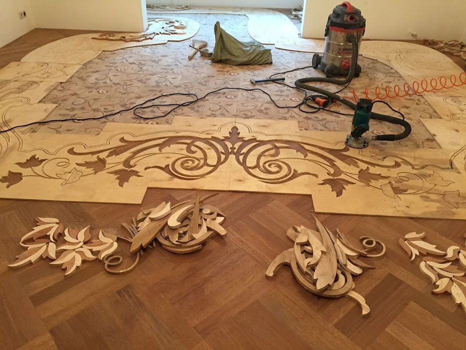 Укладка паркета.