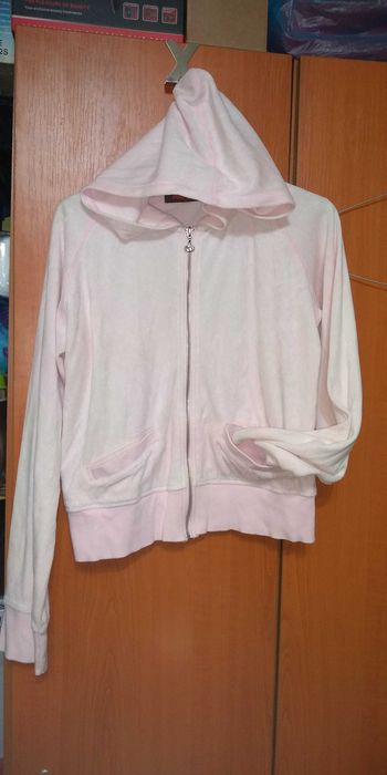 Hanorac dama catifelat Pumpkin UK ,roz ,gluga & buzunare , M