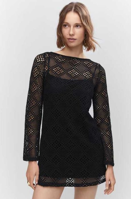 Mango плетена рокля