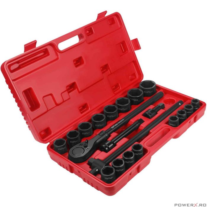 Trusa chei tubulare de impact 3/4", 19 - 50mm, 21 bucati, Kraft