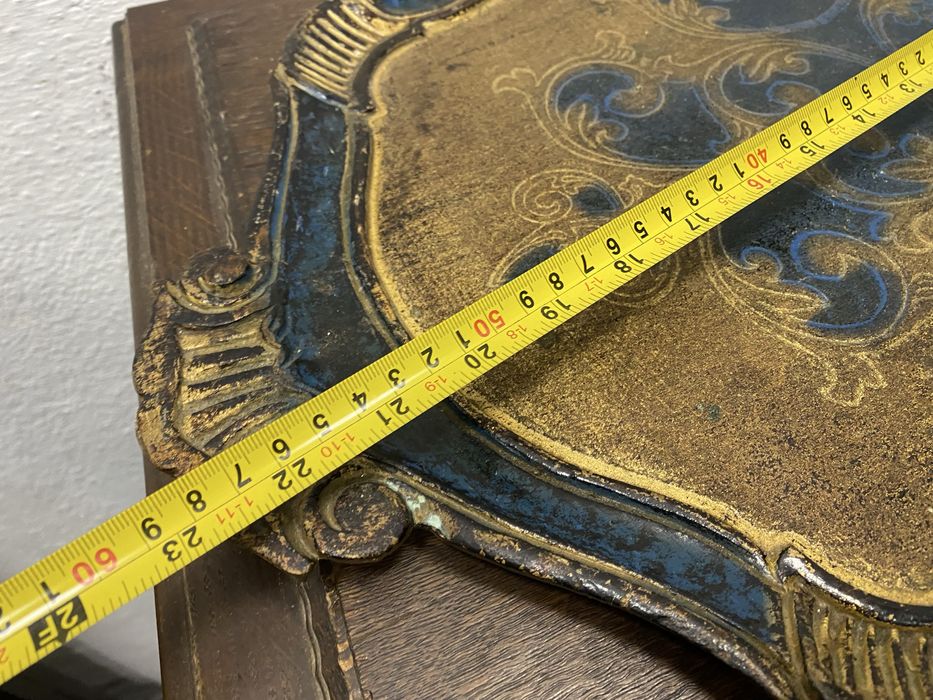 Винтидж поднос Италия 1950 1970 Florentine синьо злато