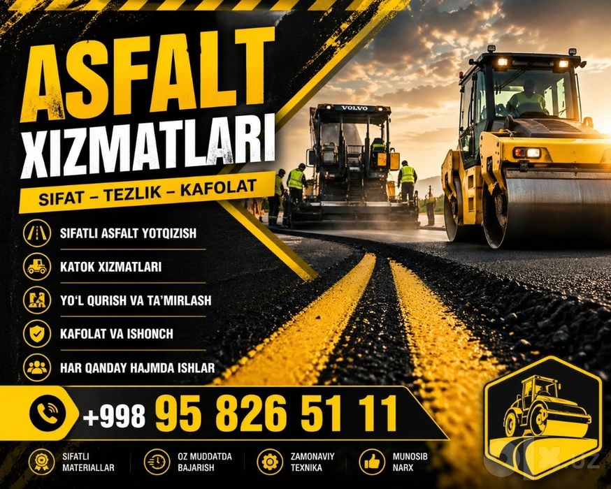 Asfalt yotqizish xizmatlari arzon narxda
