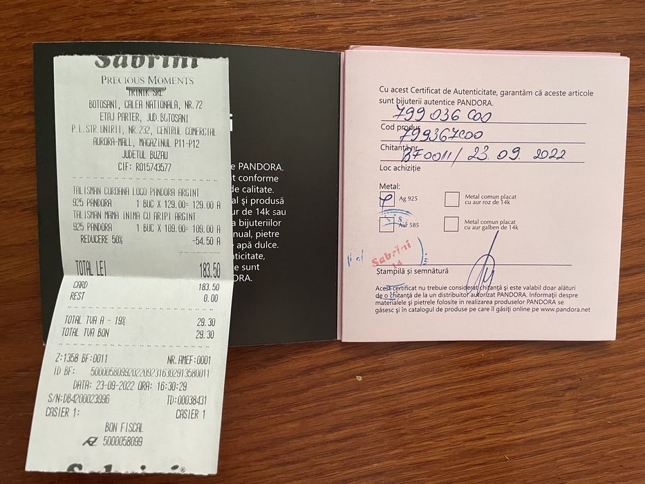 Brățara Pandora argint și 4 charmuri