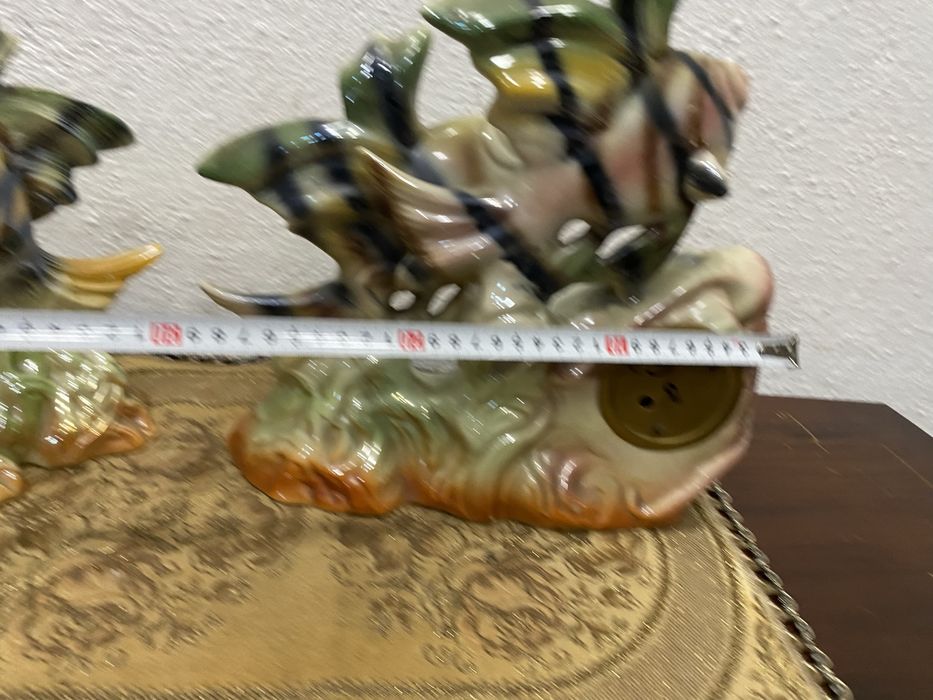 Немски порцеланов часовник - морски свят