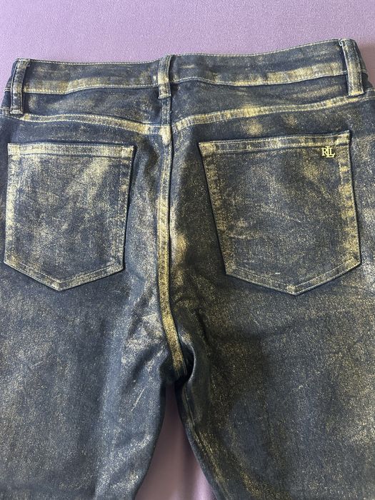 Blugi Ralph Lauren negri cu auriu