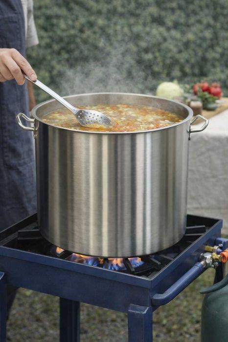 Oala inox profesionala 130L 55x55 cm pentru gatit intensiv