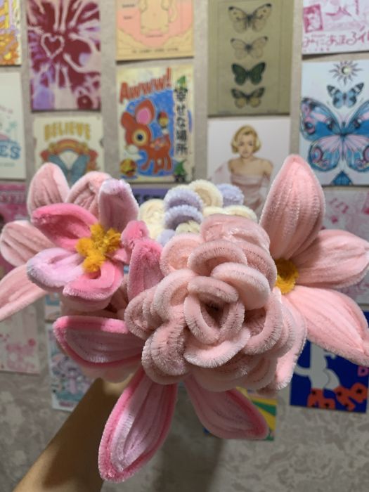 Цветы из пушистой проволоки