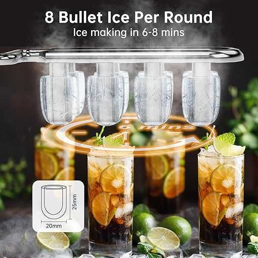 Masina de facut cuburi de gheata, 8 cuburi in 6 minute, auto-curatare