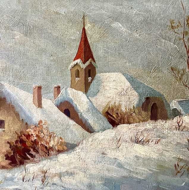 "IARNA" Tablou f VECHI, semnat , ulei pe panza, 70x50cm